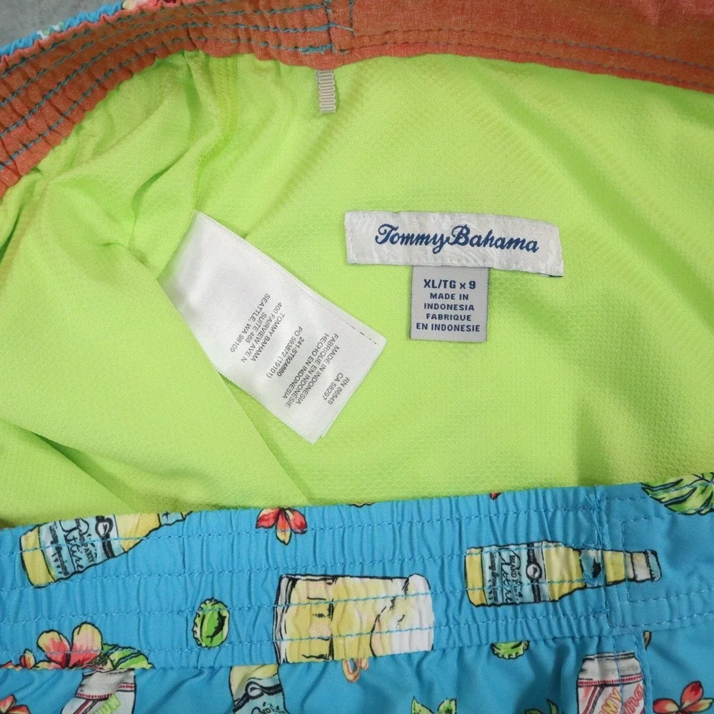 Tommy Bahama Tommy Brewhama Swim Trunks Mens XL Blue Beer Print 9in Board Shorts
